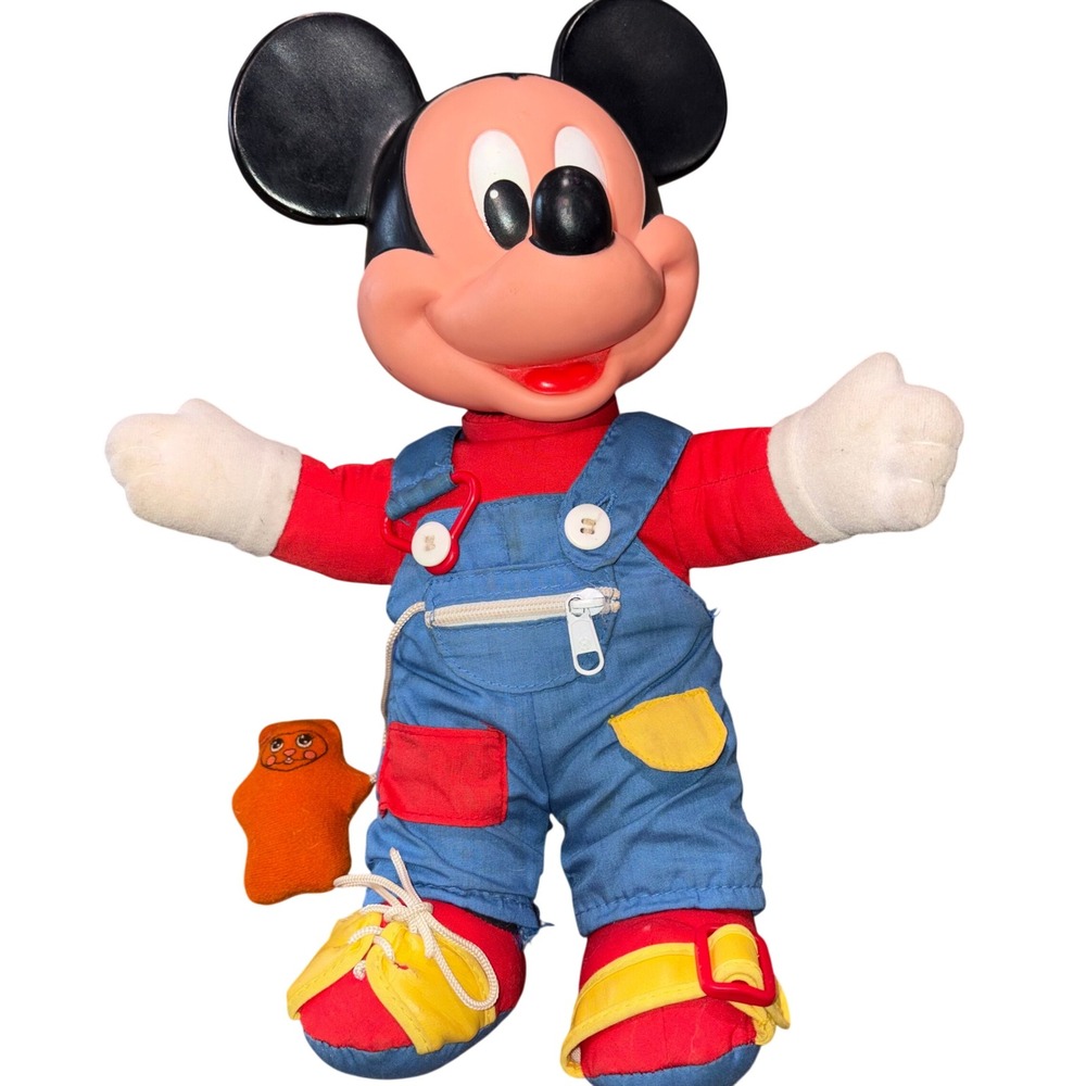 Vintage Dressed to Learn Plush Toy Mickey Mouse Kids Multicolor Mattel Disney